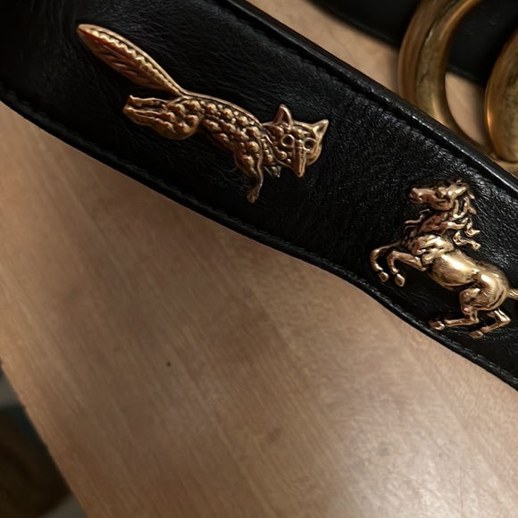 Gucci GG Animal Stud Black Leather Belt- size 120cm - Picture 8 of 15